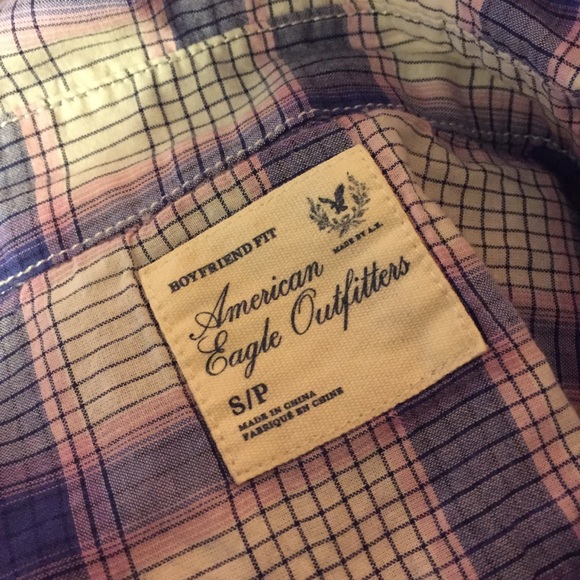 📦 MOVING SALE 🚛 AEO super soft plaid button down🔮 Sz Small - Picture 7 of 8